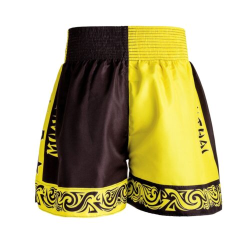 Short MUAI THAY fheras preto e amarelo - Equipamentos para Muaythai