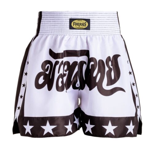 Short MUAY THAI - Fheras Branco- Equipamentos para Muaythai