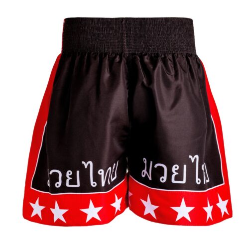 Short MUAY THAI - Fheras Preto e Vermelho- Equipamentos para Muaythai