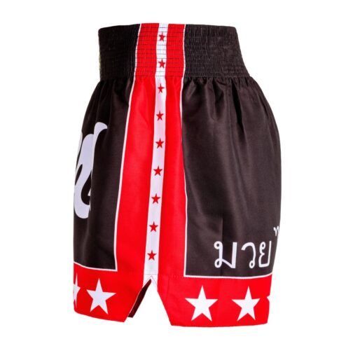 Short MUAY THAI - Fheras Preto e Vermelho- Equipamentos para Muaythai