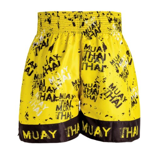 Short MUAI THAY - Fheras Grafite Amarelo- Equipamentos para Muaythai