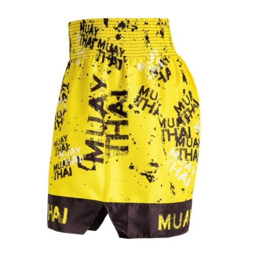 Short MUAI THAY - Fheras Grafite Amarelo- Equipamentos para Muaythai