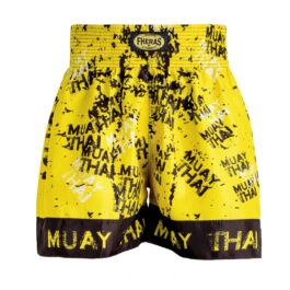 Short MUAI THAY - Fheras Grafite Amarelo- Equipamentos para Muaythai