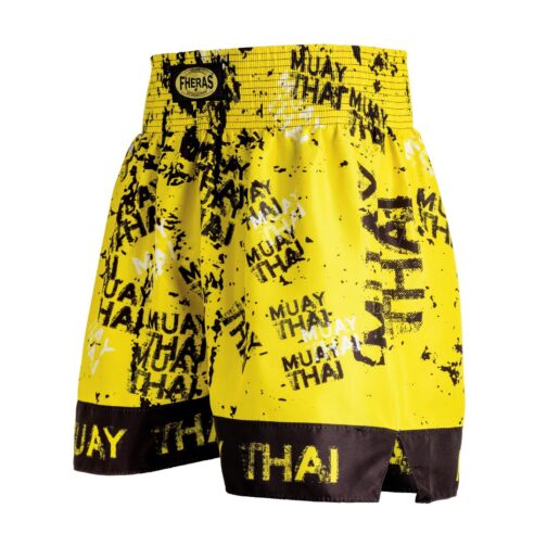 Short MUAI THAY - Fheras Grafite Amarelo- Equipamentos para Muaythai