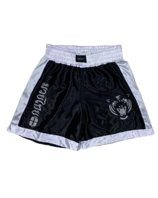 short muaythai - one esport branco e preto tigre-murrugashop