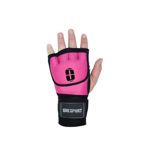 Luva Bandagem para Treino - Rosa - One Sports 3- equipamentos de muaythai