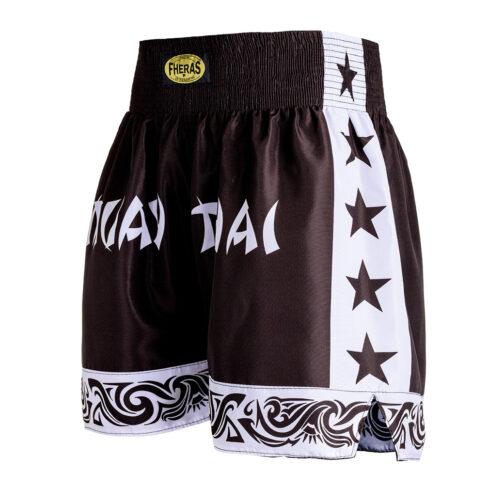 Short Muaythai - Bicolor Preto Branco - Fheras - Equipamentos para Muay Thai