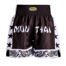 Short Muaythai - Bicolor Preto Branco - Fheras - Equipamentos para Muay Thai