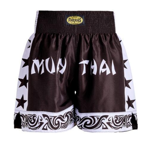 Short Muaythai - Bicolor Preto Branco - Fheras - Equipamentos para Muay Thai