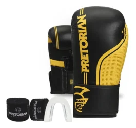 Kit Pretorian First Fx Boxe Muay Thai Luva Bandagem Protetor