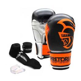 kit performance preto e laranja pretorian - equipamentos para muaythai