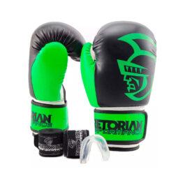 kit performance preto e verde pretorian - equipamentos para muaythai