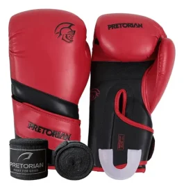 Luva De Boxe Elite Vermelho/preto + Bandagem + P. Bucal
