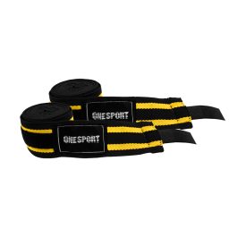 bandagem listrada one sport preto e amarelo - equipamentos para muaythai