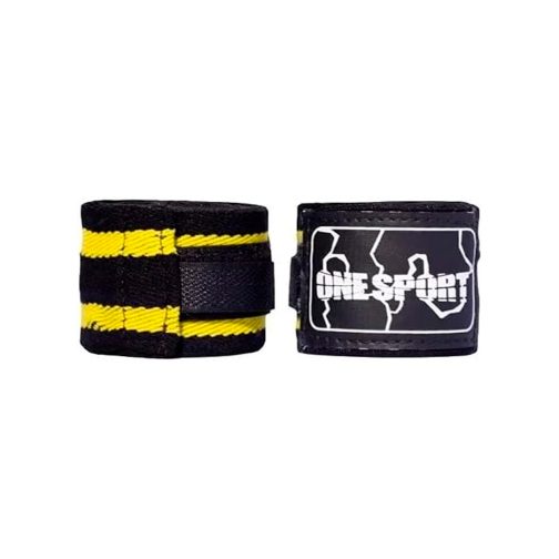 bandagem listrada one sport preto e amarelo - equipamentos para muaythai
