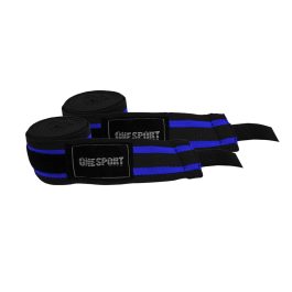 bandagem listrada one sport preto e azul - equipamentos para muay thai