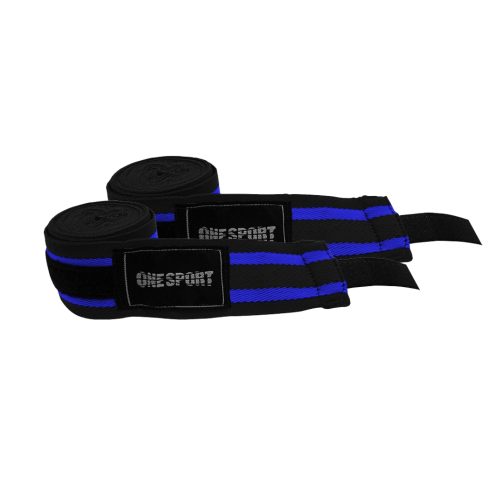 bandagem listrada one sport preto e azul - equipamentos para muay thai