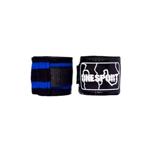 bandagem listrada one sport preto e azul - equipamentos para muay thai