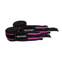 bandagem listrada one sport preto e rosa - acessórios para muay thai