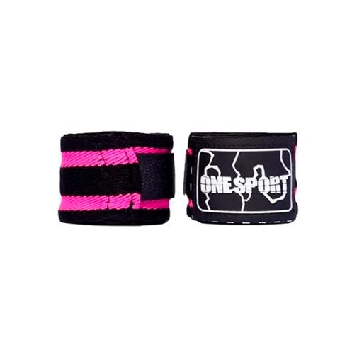 bandagem listrada one sport preto e rosa - acessórios para muay thai