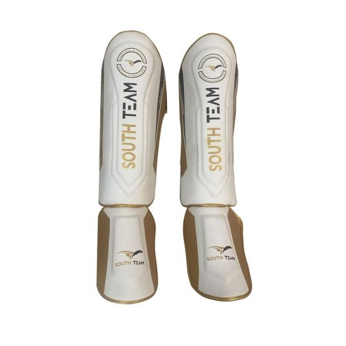 Protetor de Canela / Caneleira ? Branco com Dourado ? South Team